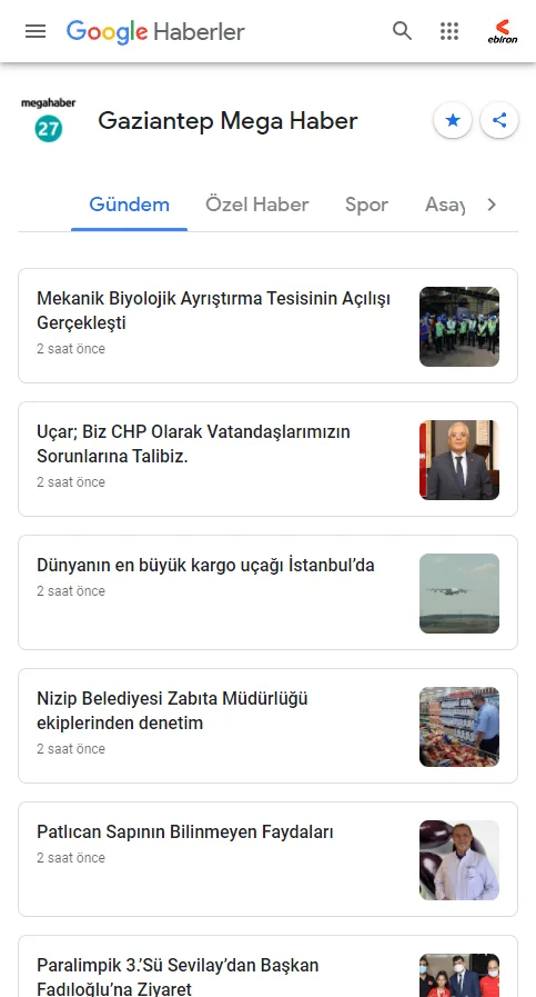 Google News görünümü
